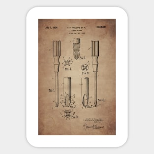 Vintage screw driver patent Sticker